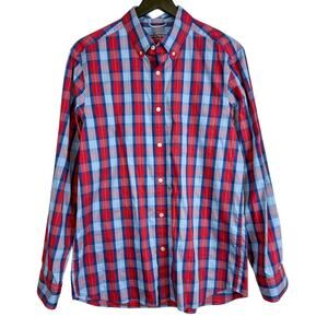 Vineyard Vines OTG on The Go Performance Plaid Brrr Shirt Red Blue Mens - M
